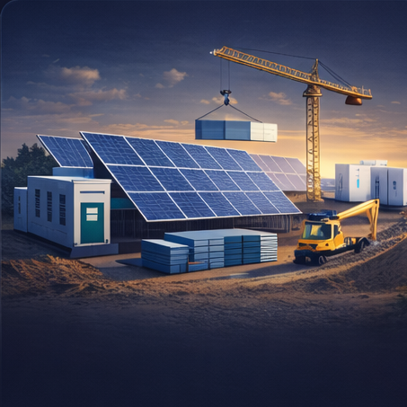 Development DSE - Solar and battery project under construction