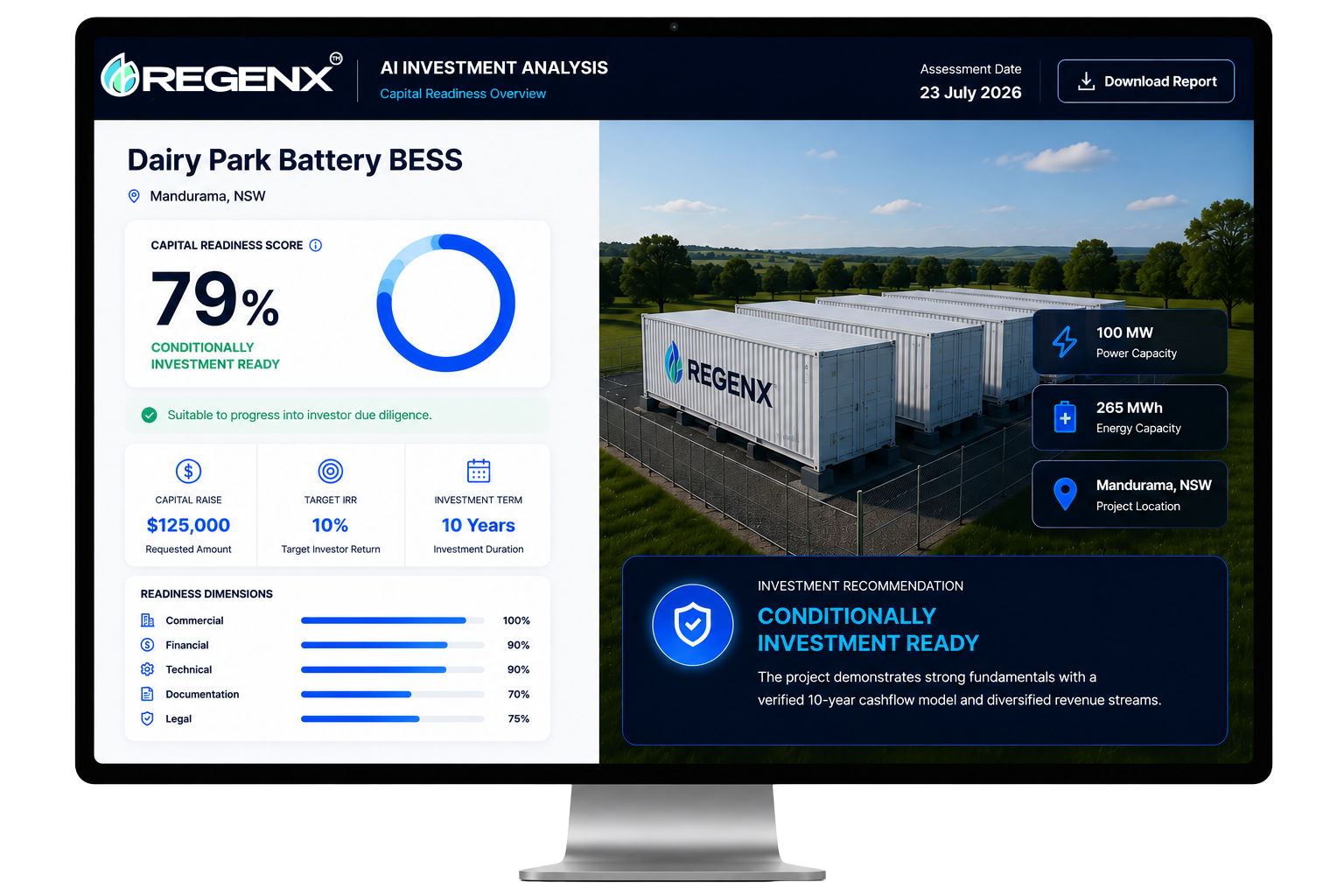 RegenX platform dashboard